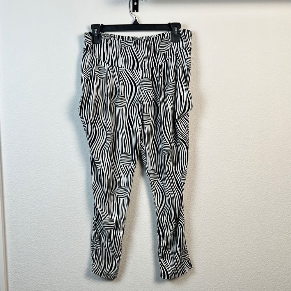 Black and White Striped Men's Pants